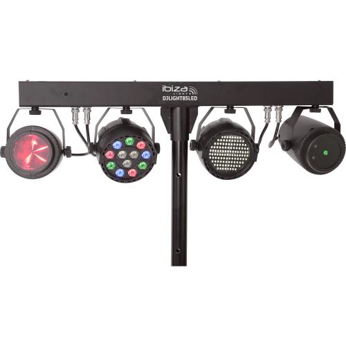 Ibiza DJLIGHT85LED LICHT STANDAARD MET PAR PROJECTOR STROBE, Geluidgestuurd, ., Nieuw, Ophalen of Verzenden