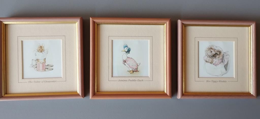 Beatrix Potter ingelijste prints (set van 3, 1986), Ophalen, Minder dan 50 cm, Minder dan 50 cm, Print