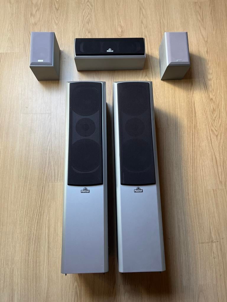 Oldskool speakerset Magnat, 5 stuks, Ophalen, Gebruikt, Magnat, 120 watt of meer
