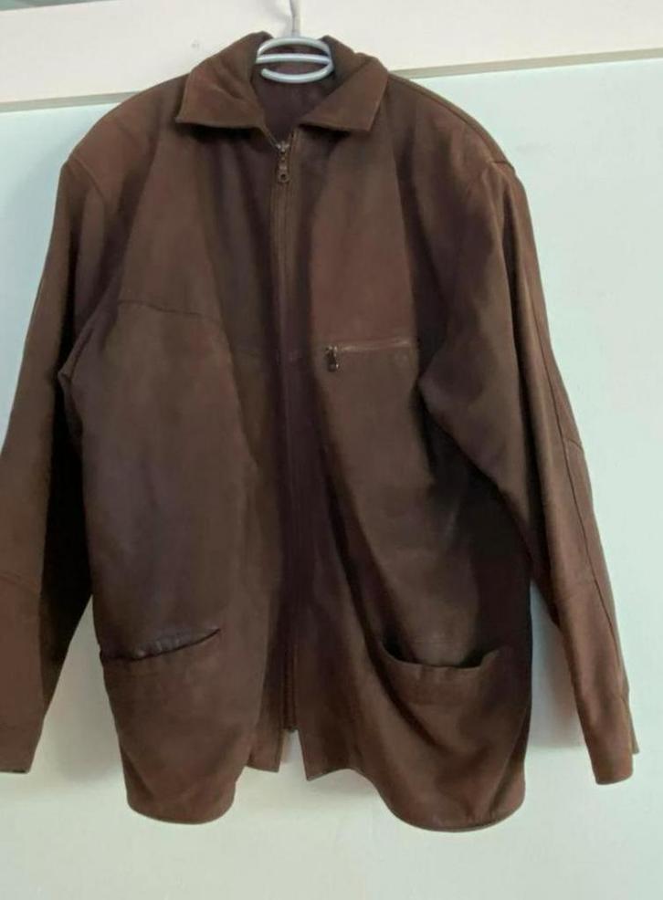 Mooie bruine leren jas, maat L (56/58), Kleding | Heren, Jassen | Winter, Zo goed als nieuw, Maat 56/58 (XL), Bruin, Ophalen of Verzenden