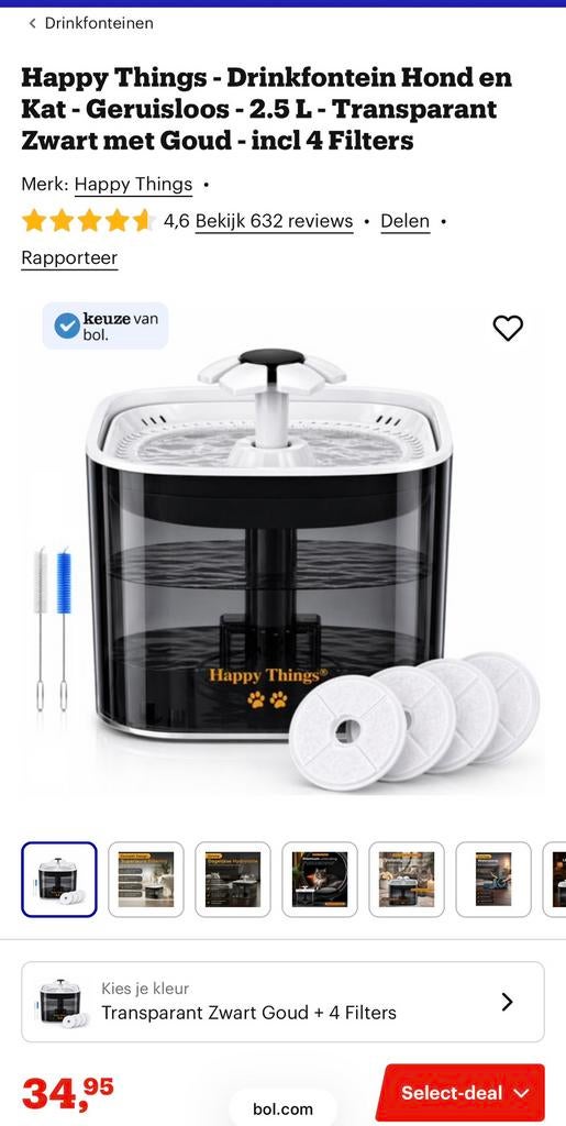 Drink fontein kat met extra filters, Ophalen of Verzenden