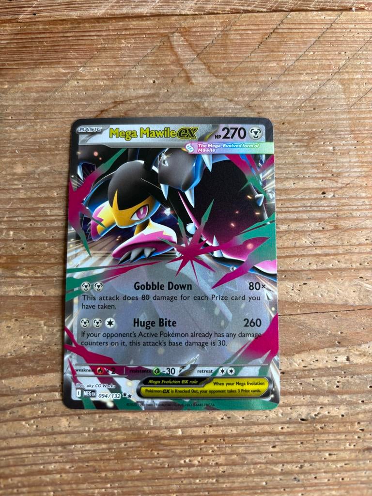 Pokémon Mega Mawile EX kaart, Ophalen of Verzenden, Gebruikt, Losse kaart, Foil