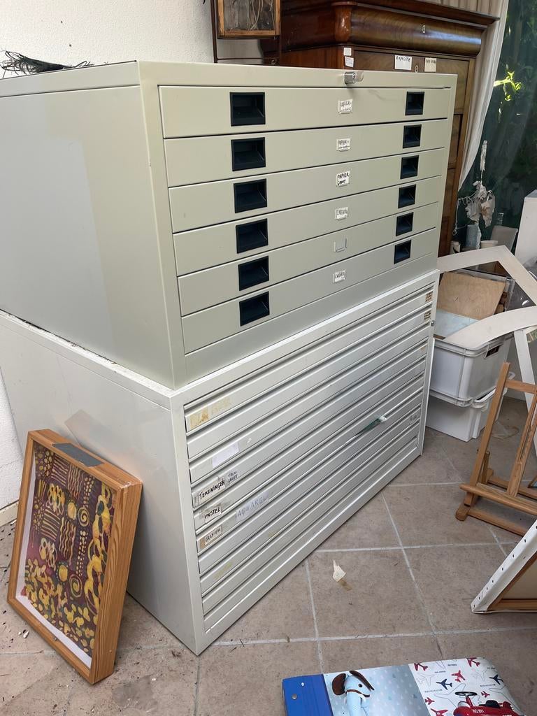 Stalen papier archiefkasten ladenkasten, Huis en Inrichting, Kasten | Roldeurkasten en Archiefkasten, Ophalen, Gebruikt, 100 tot 150 cm