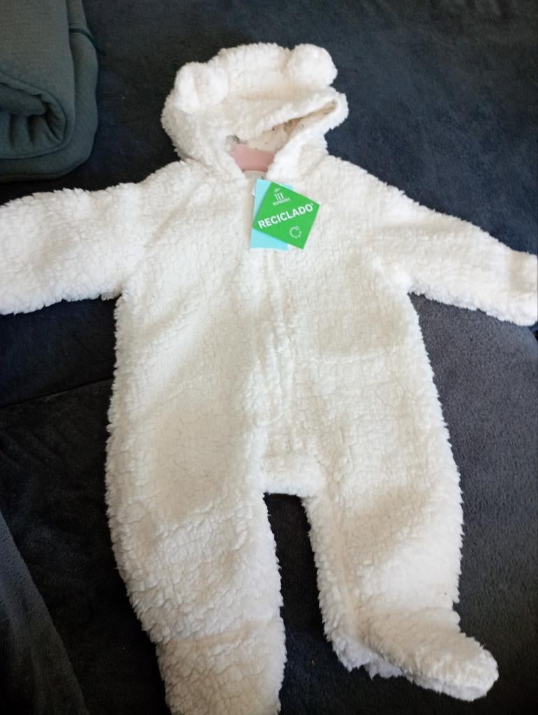 Schattig wit teddy baby pakje met oortjes, Ophalen of Verzenden, Nieuw, Onbekend, Jongetje of Meisje