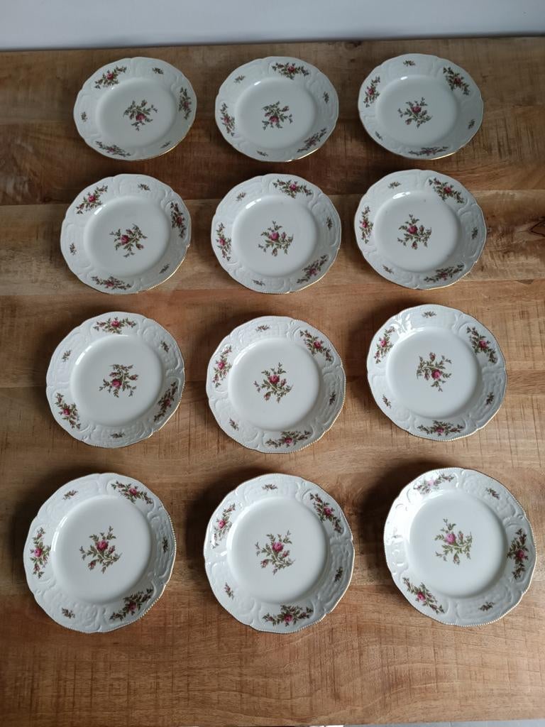 Rosenthal Rose gebaksbordjes/ontbijtborden - 12 stuks, Ophalen of Verzenden