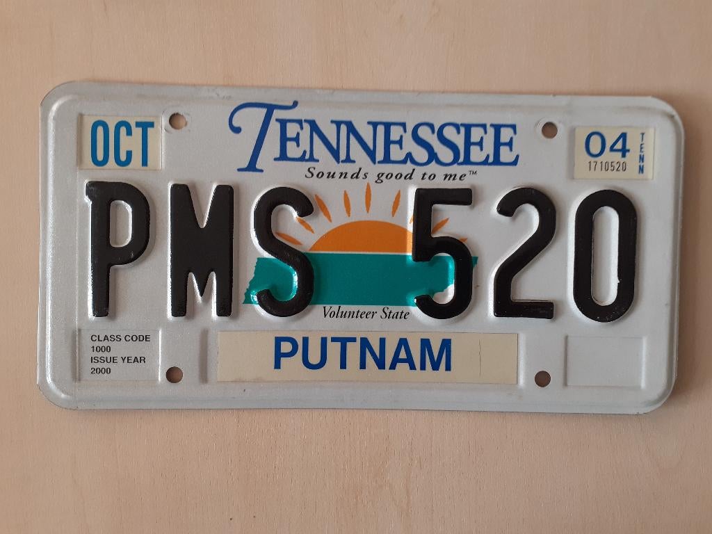 Kentekenplaat Tennessee Amerika usa., Verzamelen, Ophalen of Verzenden, Gebruikt, Auto's