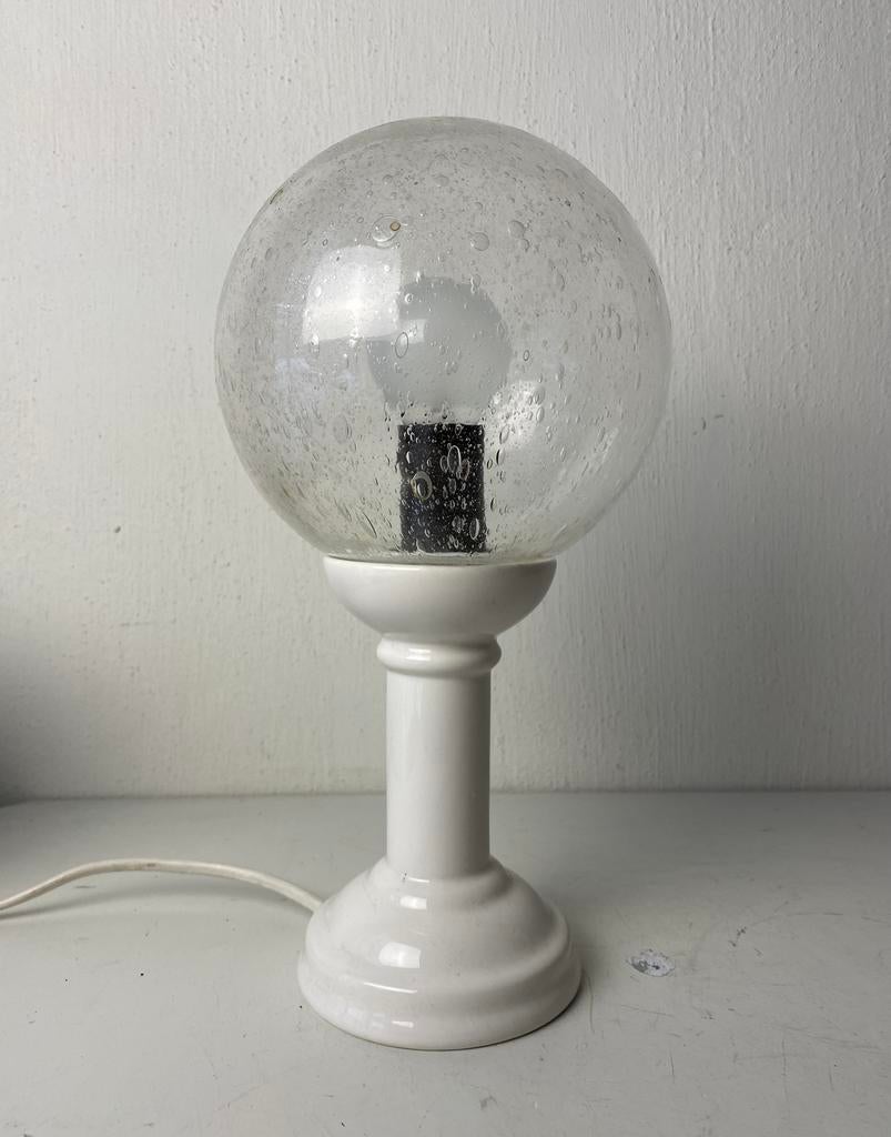 Mushroom tafellamp met glazen bolletje , jaren 70