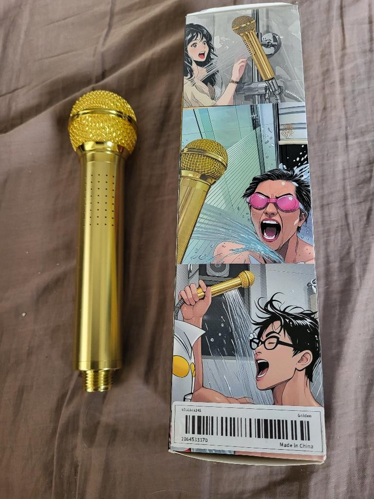 Douchekop microfoon goudkleurig, Ophalen of Verzenden, Nieuw, Rvs, Douche