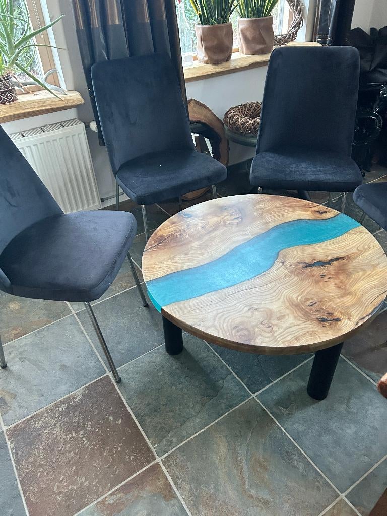 epoxy salontafel tafel Rivier nieuw, Ophalen, Rond, Nieuw, 50 tot 100 cm