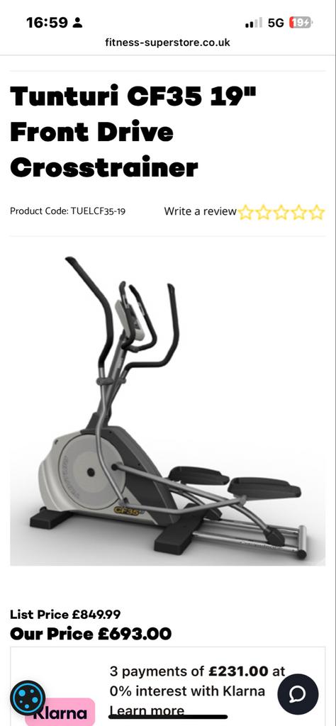 Tunturi CF35 Crosstrainer met 6 inch LCD scherm, Ophalen, Zo goed als nieuw, Armen, Crosstrainer