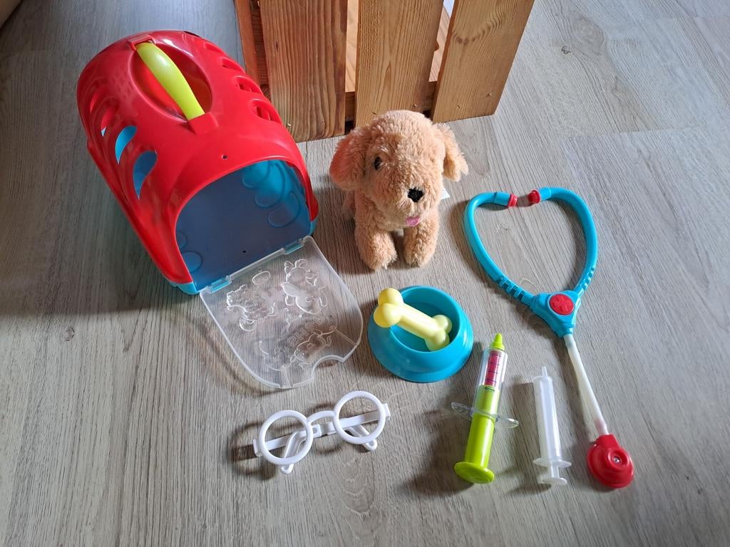 Playgo puppy speelset hondje in reisbench, Ophalen of Verzenden, Zo goed als nieuw, Ontdekken