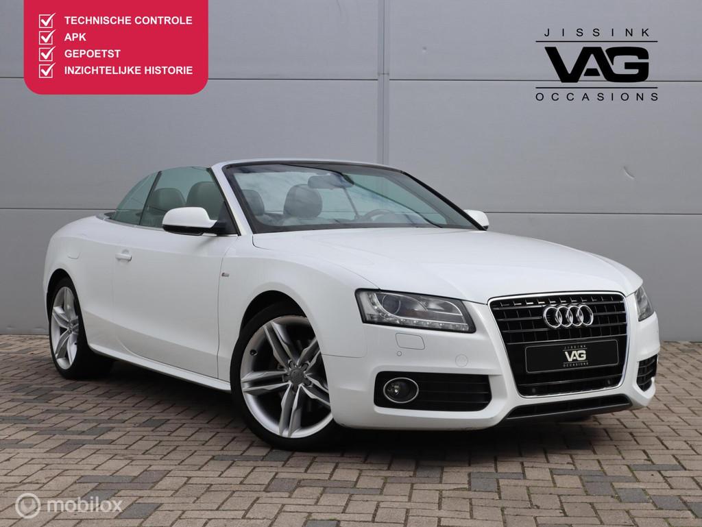 Audi A5 Cabrio 2.0 TFSI S Line Leer Xenon Nekverwarming 2e e, Euro 5, Gebruikt, Zwart, 4 cilinders
