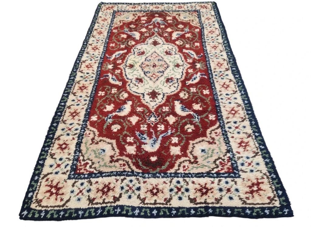 Handgeknoopt vintage oosters Smyrna tapijt Retro 123x208cm