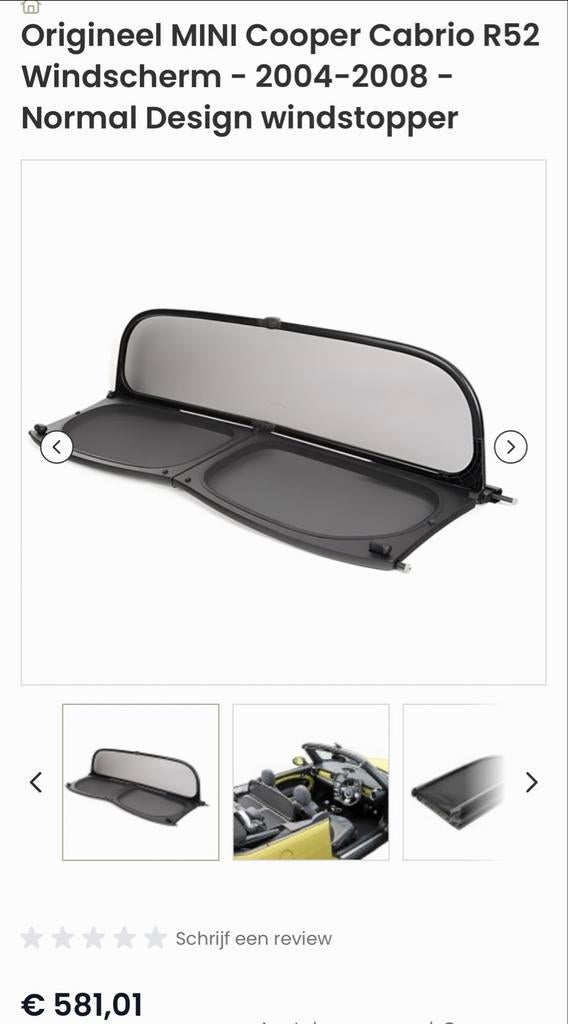 Origineel Mini Cooper Cabrio R52 windscherm in nieuwstaat., Ophalen of Verzenden, Gebruikt, Mini