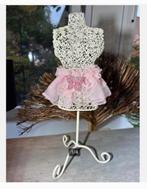 Decoratieve Paspop met roze tutu en vlinder 39 cm, Ophalen of Verzenden