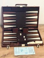 Backgammon Reisspel in Luxe Koffer - Zo goed als nieuw, Hobby en Vrije tijd, Een of twee spelers, Ophalen of Verzenden, Zo goed als nieuw