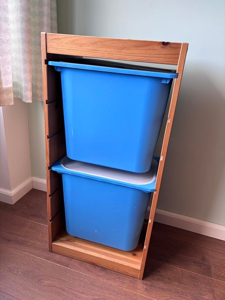 IKEA Trofast  met 2 blauwe bakken, Ophalen, Gebruikt