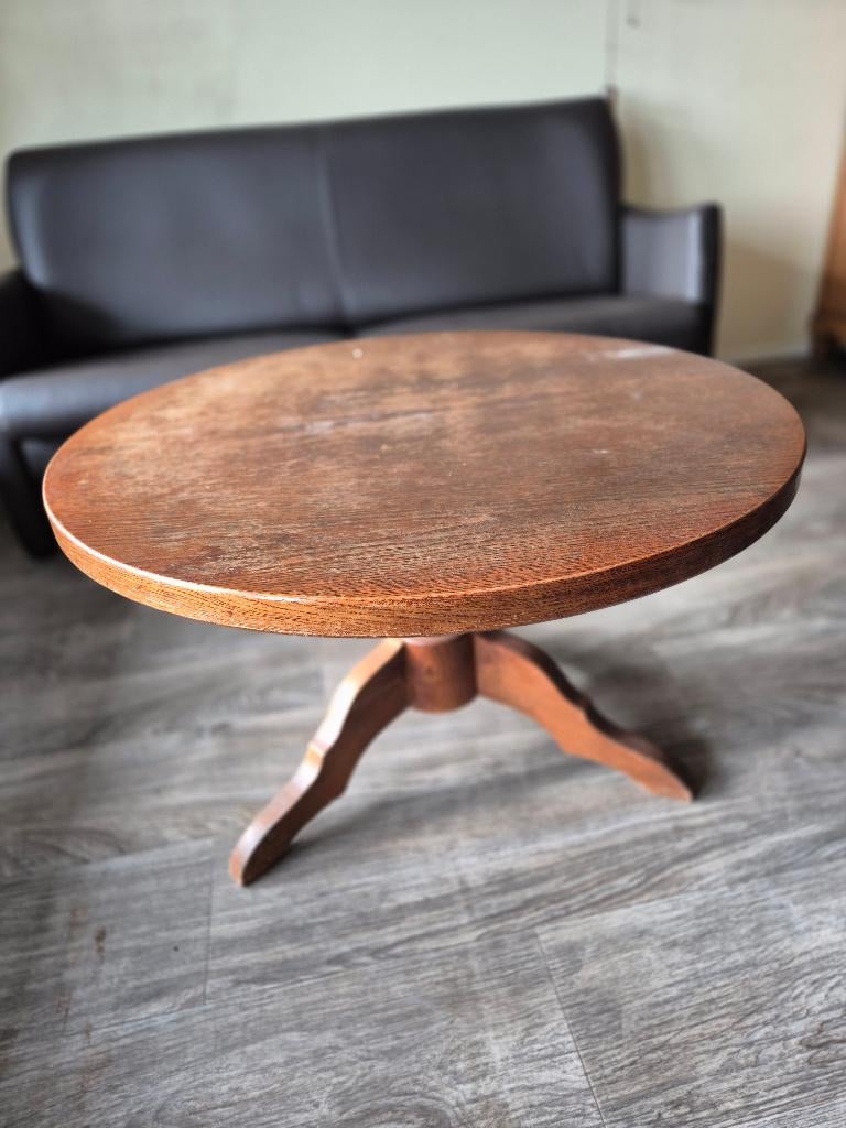 Oude salontafel rond, Huis en Inrichting, Tafels | Salontafels, Ophalen, Gebruikt, 50 tot 100 cm, Rond
