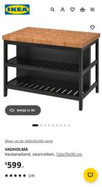 IKEA VADHOLMA Keukeneiland - Zwart/Eiken, Huis en Inrichting, Ophalen