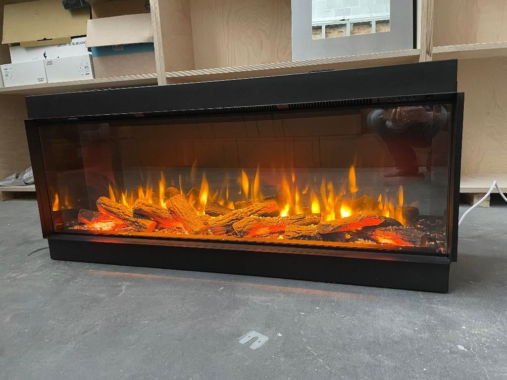 Haard. Inbouwhaard 125 cm breed, Ophalen, Zo goed als nieuw, Inbouwhaard, Elektrische haard