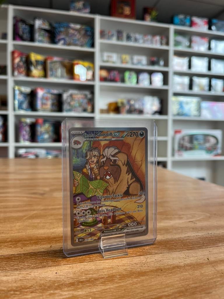 Pokémon 2025 Arven's Mabosstiff EX DRI #235 RAW, Ophalen of Verzenden, Nieuw