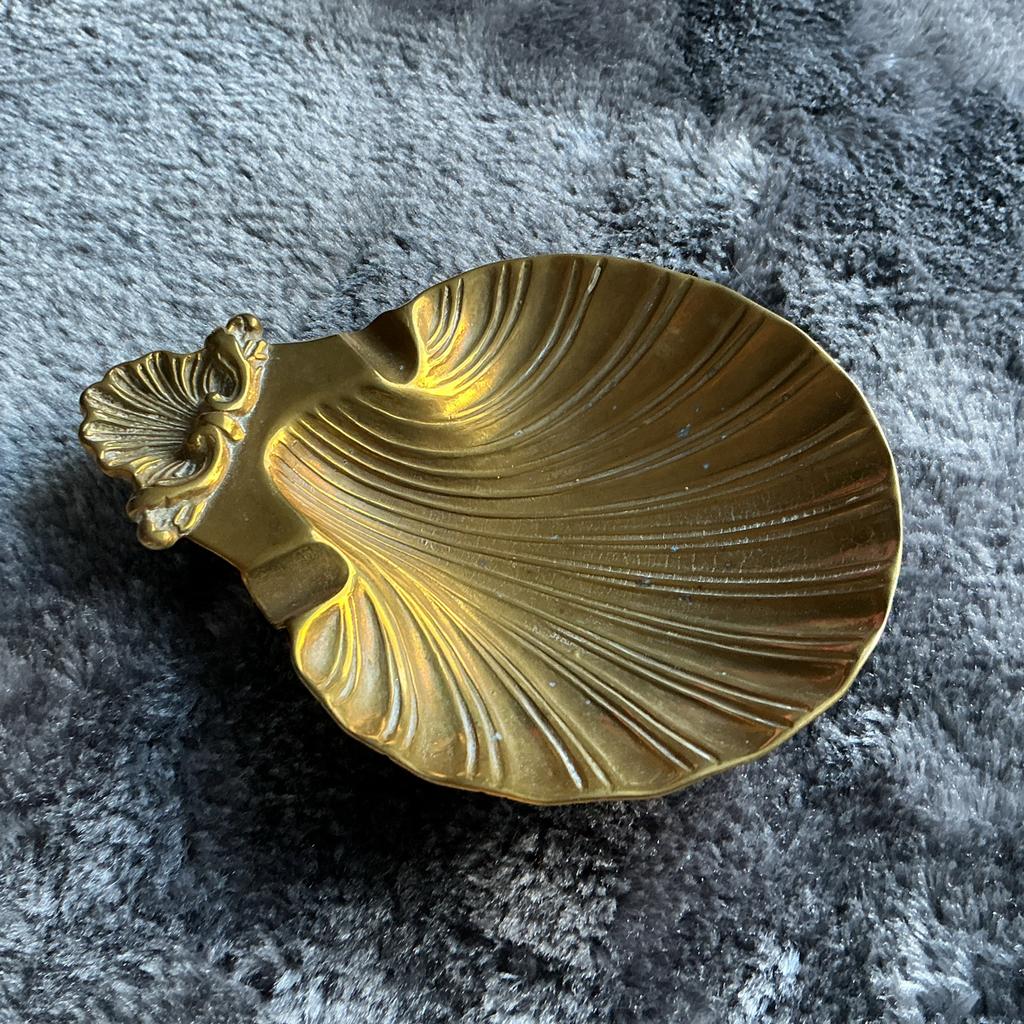 Vintage messing schelp schaaltje/asbak, Ophalen of Verzenden