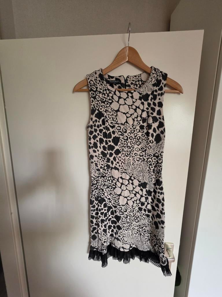 Rinascimento jurk met luipaardprint en tule, Kleding | Dames, Maat 38/40 (M), Zwart, Rinascimento, Ophalen of Verzenden