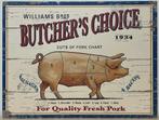 Butchers Choice varken reclamebord van metaal wandbord deco