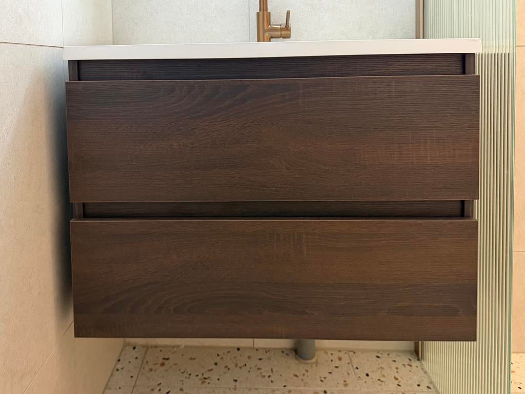 Badkamermeubel (nieuw) Donkerbruin 80cm, Huis en Inrichting, Badkamer | Badkamermeubels, Ophalen, Nieuw, 50 tot 100 cm, Minder dan 100 cm