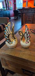 Gouden Keramiek Zwanen Beelden Set, Ophalen of Verzenden, Zo goed als nieuw