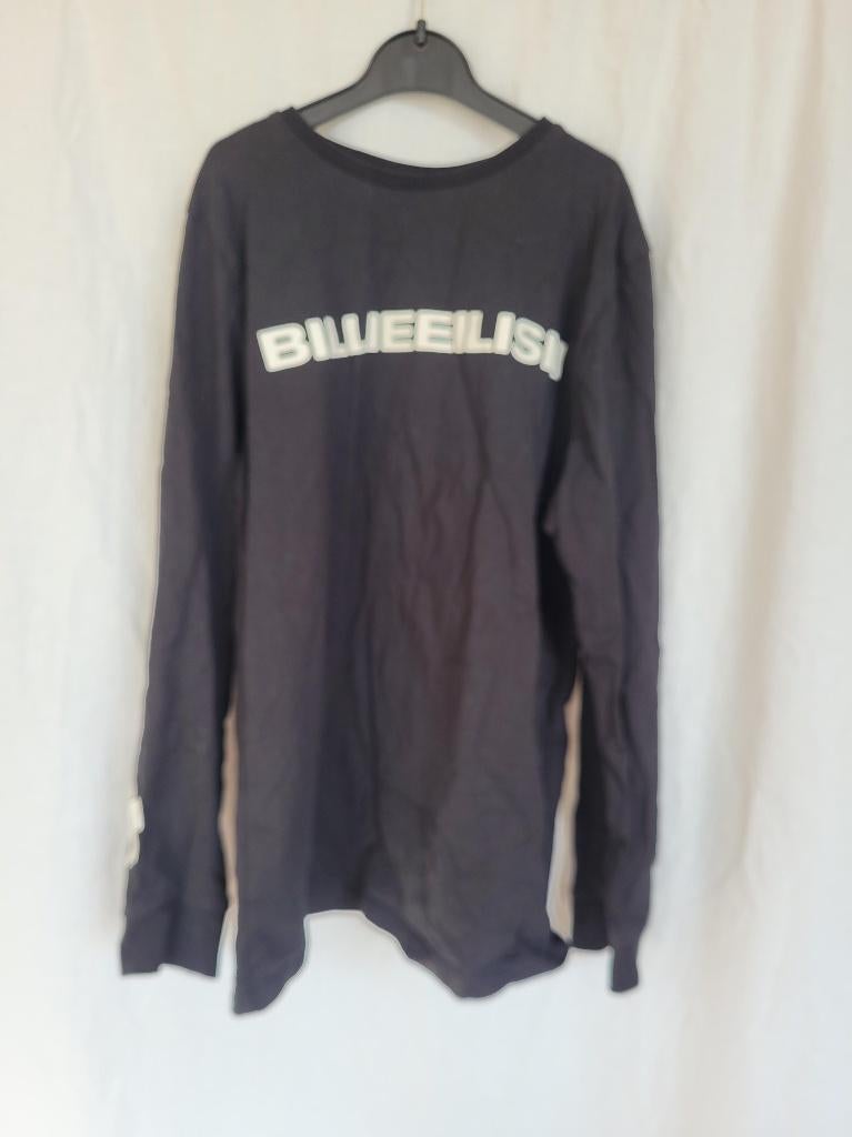 Zwarte longsleeve Billie Eilish mt 140, Meisje, ., Ophalen of Verzenden, Zo goed als nieuw