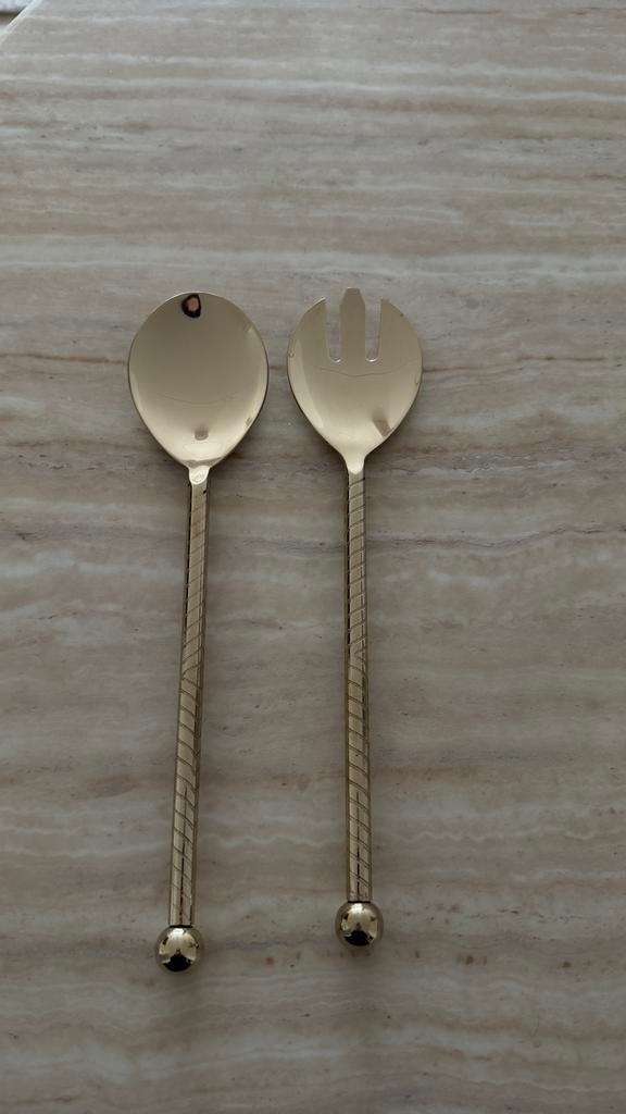 Gouden Bestekset - Saladebestek Riviera Maison, Ophalen of Verzenden, Nieuw, Overige materialen, Bestekset