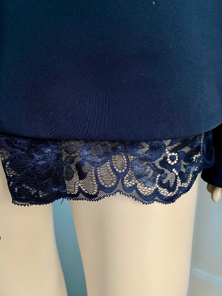 i726 Biba maat 44=L apart jasje blazer colbert d-blauw/zwart, Blauw, Maat 42/44 (L), Biba, Ophalen of Verzenden