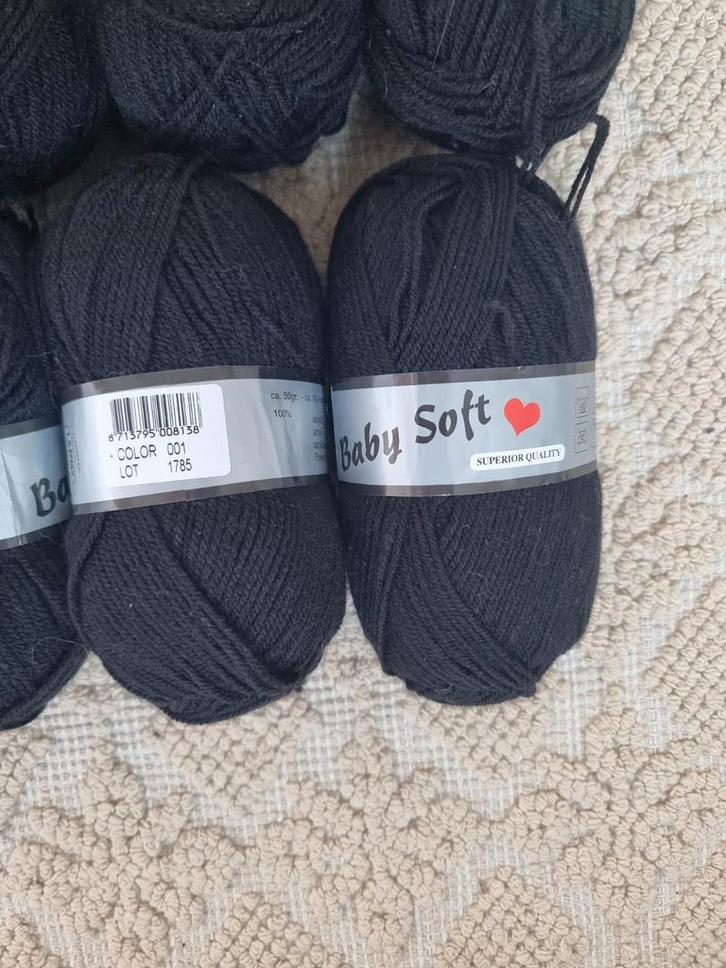 18 Nieuwe Bollen> Baby Soft> Acryl> Zwart> Super Zacht, Hobby en Vrije tijd, Breien en Haken, Nieuw, Breien of Haken, Wol of Garen
