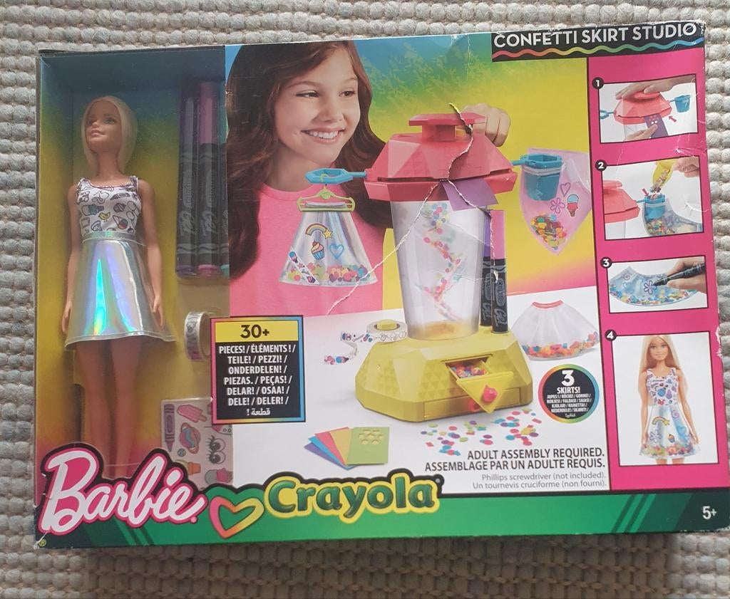 Barbie Crayola Confetti Rok Studio - Nieuw in doos, Ophalen of Verzenden, Nieuw, Barbie