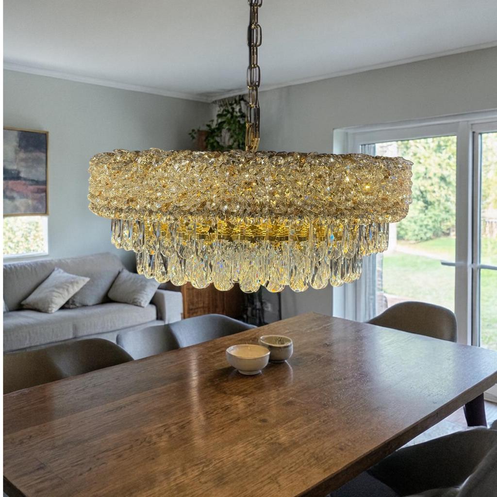 Hanglamp cristel verkrijgbaar in verschillende maten, Ophalen of Verzenden, Nieuw, Glas, 75 cm of meer