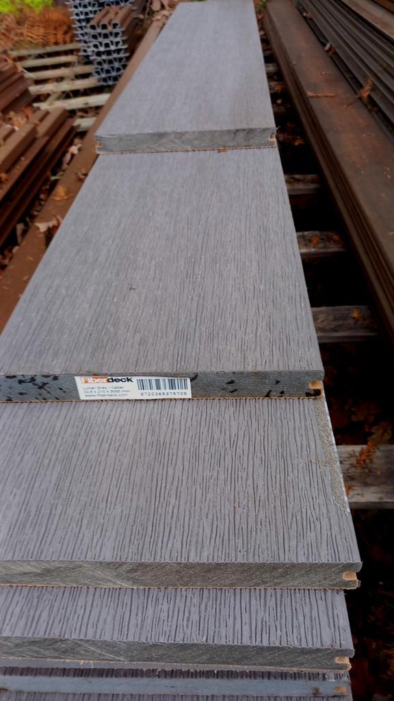 Partij fiberdeck terrasplanken massief composiet, Tuin en Terras, Terrasdelen en Vlonders, Nieuw, Composiet, Ophalen