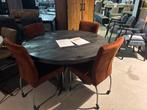 Ronde mangohouten eettafel 130cm - Showroom Sale!, Ophalen of Verzenden, Zo goed als nieuw, Minder dan 4 stoelen