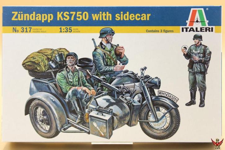 ROWASP | Italeri 1/35 Zündapp KS750 with sidecar, Hobby en Vrije tijd, Modelbouw | Auto's en Voertuigen, Nieuw, Overige typen
