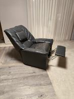 Relaxfauteuil leder grijs, Huis en Inrichting, Ophalen, Gebruikt, 50 tot 75 cm