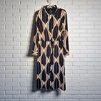 K-design Jurk Maat M Zwart Bruin Abstract Maxi, K-design, Verzenden, Zwart, Zo goed als nieuw