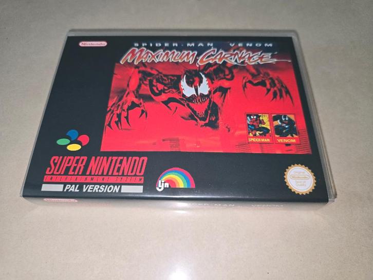 Spider-Man Maximum Carnage SNES Game Case, Spelcomputers en Games, Games | Nintendo Super NES, Zo goed als nieuw, Avontuur en Actie