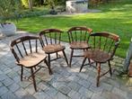 Set van 4 houten  cafestoelen, Ophalen, Gebruikt, Bruin, Klassiek