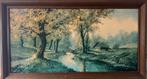 Schilderij “Boslandschap met brug” –N. Gero–olieverf op doek, Ophalen