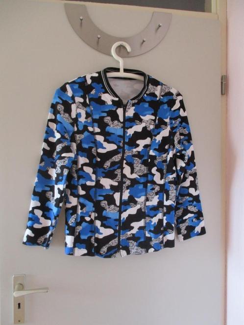Dames vest - jasje - Frank Walder - M - Blauw-wit-grijs, Kleding | Dames, Truien en Vesten, Zo goed als nieuw, Maat 38/40 (M)