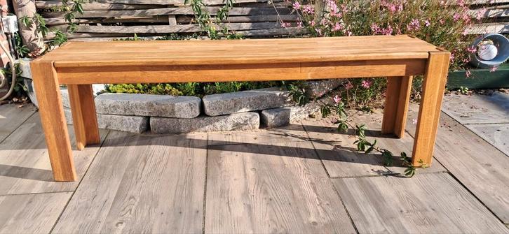 Houten bank- eetkamerbank- eettafelbank voor binnen, Huis en Inrichting, Stoelen, Gebruikt, Eén, Bruin, Ophalen