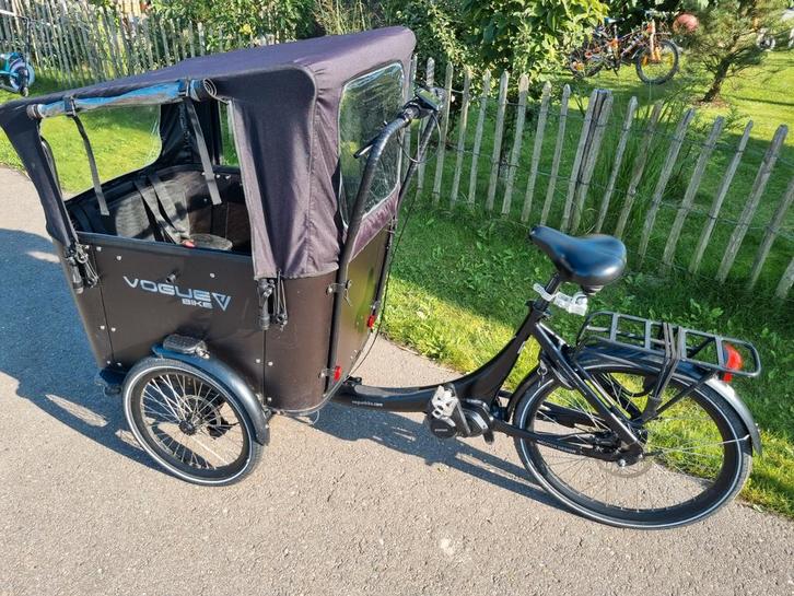 Nette Vogue E-bike bakfiets Superior 3 Deluxe Zwart, Fietsen en Brommers, Fietsen | Bakfietsen, Zo goed als nieuw, Overige merken