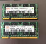 2 keer 1GB So-dimm PC2-5300 Laptop Geheugen, Computers en Software, RAM geheugen, Ophalen of Verzenden, DDR2, Laptop, Gebruikt