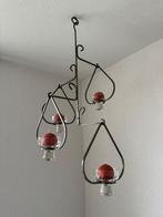 Brutalistische Scandinavische smeedijzeren kroonluchter kand, Ophalen, Gebruikt, 50 tot 75 cm, Grijs