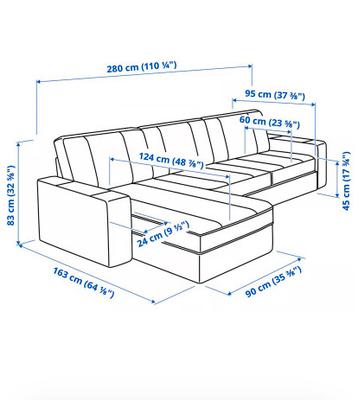 Gratis!! IKEA KIVIK 3-zitsbank met chaise longue - afbeelding 4